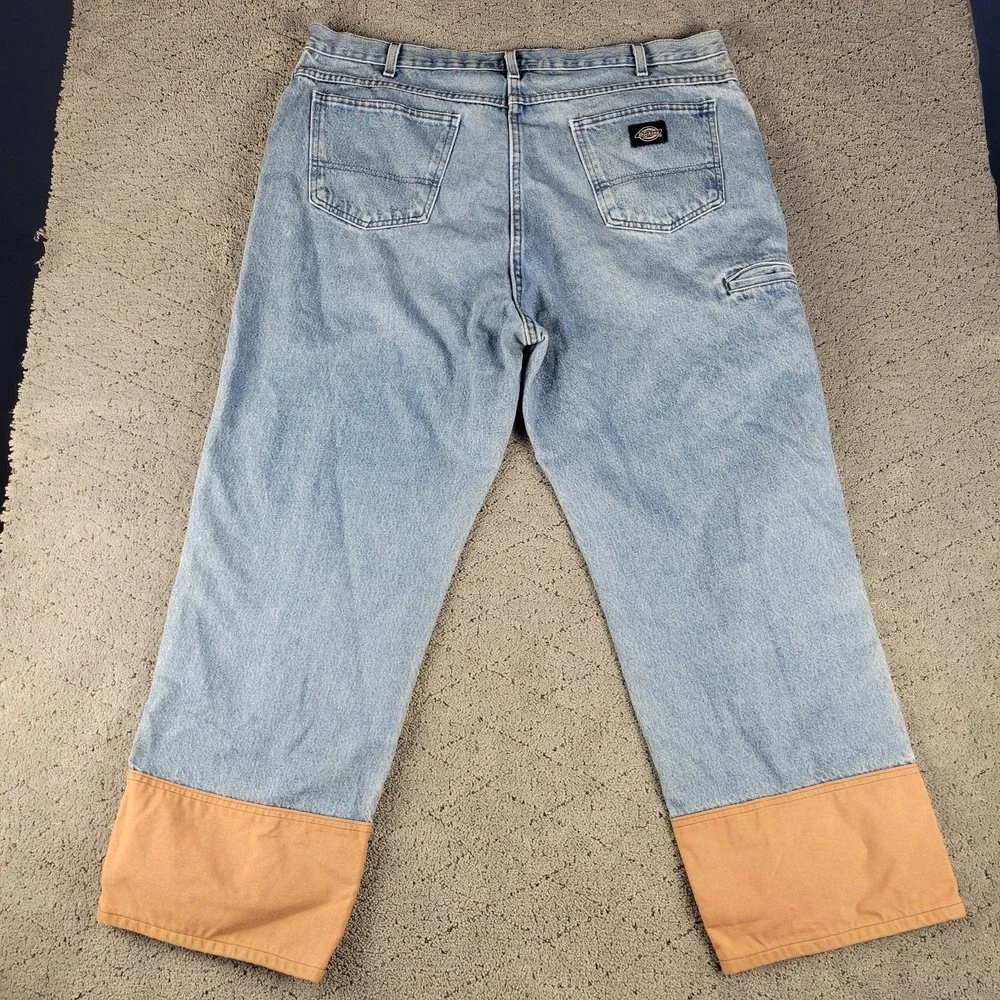 Dickies Jeans Mens 44x30 Blue Brushguard Relaxed Straight Leg Hunting Workwear